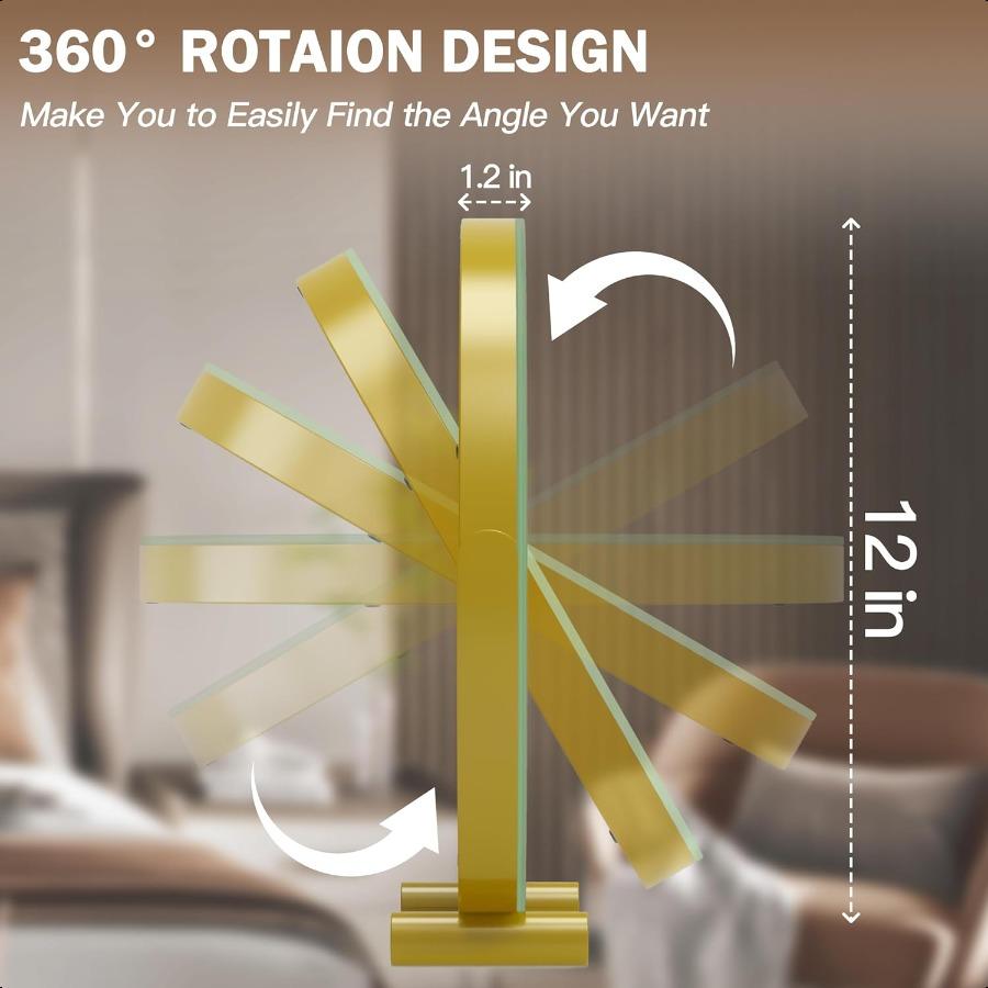 

Золотое зеркало для макияжа 12 дюймов Зеркало для макияжа с подсветкой Большое зеркало для макияжа с подсветкой Зеркало с сенсорным управлением 3 цвета Диммируемое United States