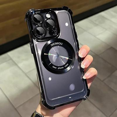 Lüks Magsafe Kablosuz Şarjlı Telefon Kılıfı iPhone 11 12 13 14 15 16 Pro Max Plus Manyetik Şeffaf Elektrokaplama Tampon Kapak