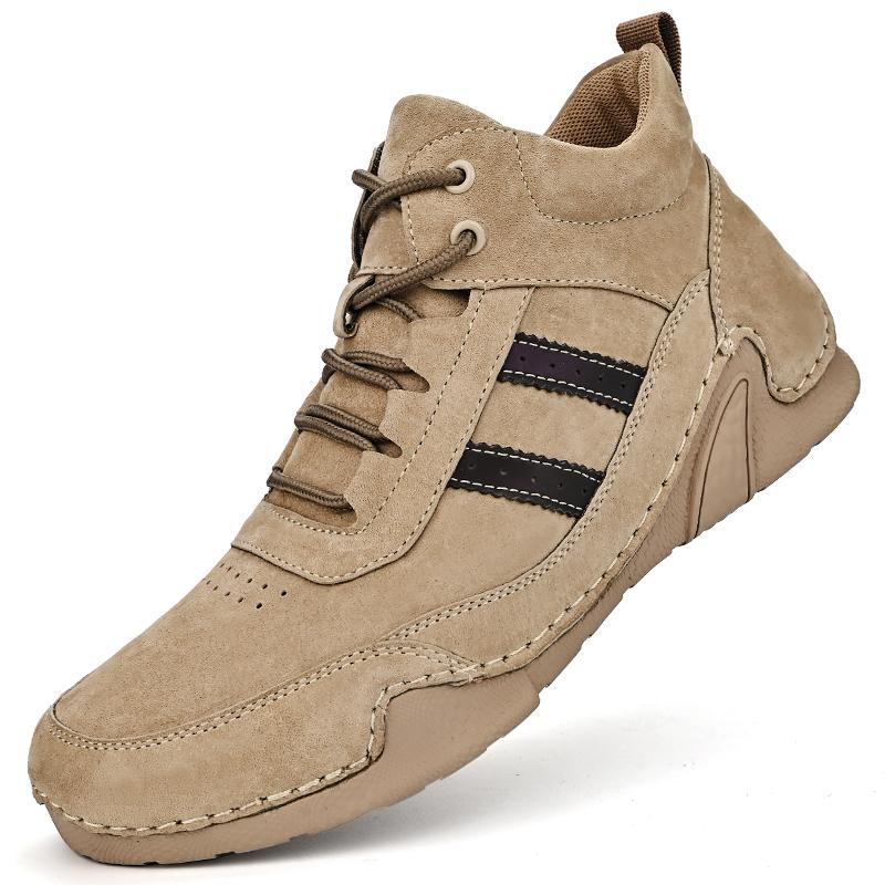 High Quality Men Fashion Ankle Boots Handmade Short Boots Classic Mid-Top Shoes Genuine Leather Motorcycle Boot Comfy Walk Botas 46 10709₽