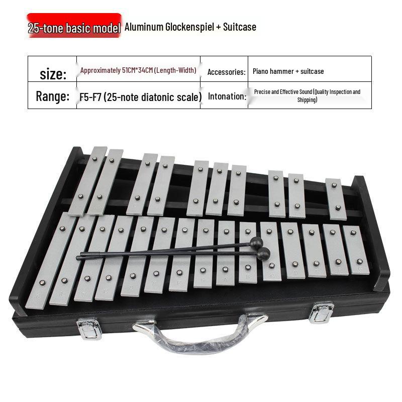 Professional Marimba Rosewood & Aluminum Xylophone, 32-37 Tone Percussion Steel Tongue Drum