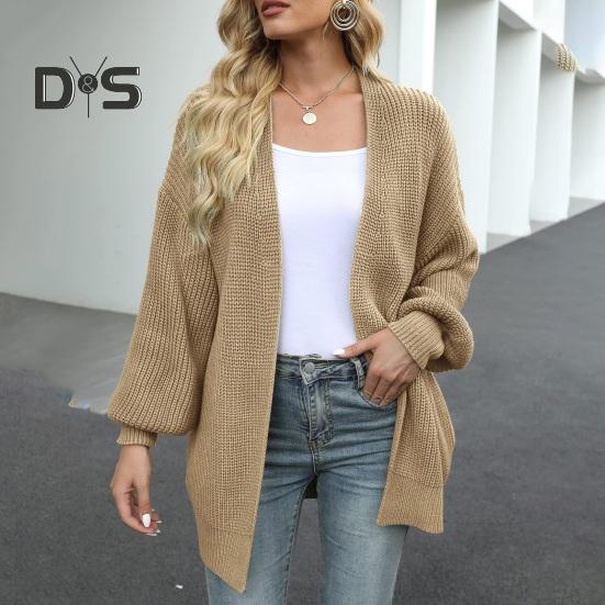 

Женский кардиган-свитер, пальто, элегантное вязаное мягкое однотонное пальто с рукавами-фонариками на осень-зиму