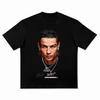 25ss Nové tričko s velkým potiskem obličeje Cristiano Ronaldo Fotbalová superstar Krátký rukáv Barevný potisk Pánské Dámské Unisex Oversized trička