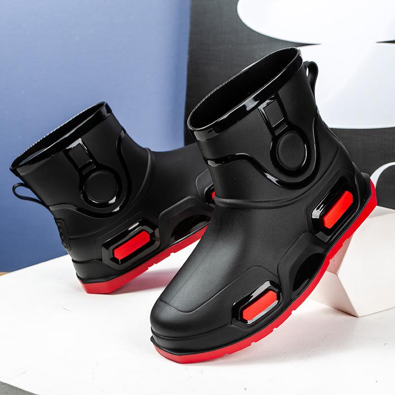 Herren Hochwertige Wasserdichte Knöchelstiefel Modische Outdoor Regenschuhe Neopren Kunststoff Innensohle für Frühling Sommer