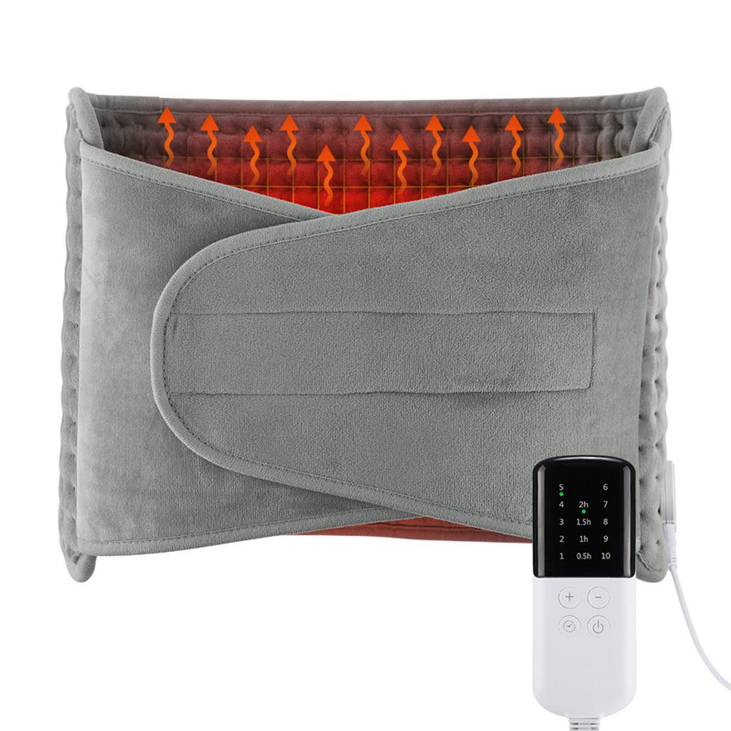 Heating Pad for Back Relief Period Care 10 Temperature Settings 4 Timer Heating Pad Belt with   Silver Gray 12x24 Inch