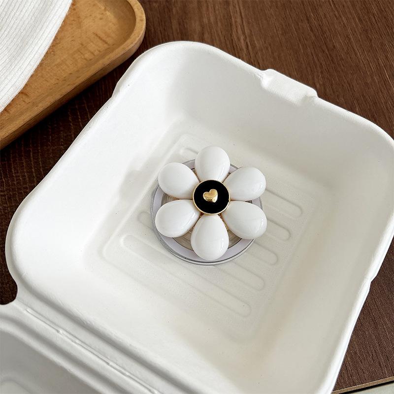 Electroplated Color Flower Mobile Phone Airbag Bracket, Magnetic Back Sticker, Retractable Creative, Advanced Feeling, Drama Watching Desktop Bracket