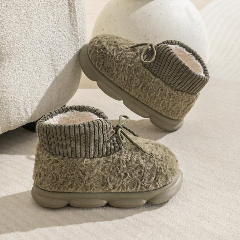 Cotton slippers autumn and winter Internet celebrities ins versatile warm and velvet outer wear EVA thick bottom bag head hair mop