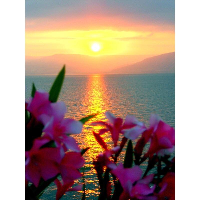 5D DIY Diamond Painting Sunset Scenery Diamond Embroidery Landscape Cross Stitch Full Round Drill Crafts Home Decor Gift