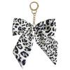 Polyester Bow Bag Charm Fabric Keyring Accessory Elegant Look Leopard Print Keychain  Car Keys