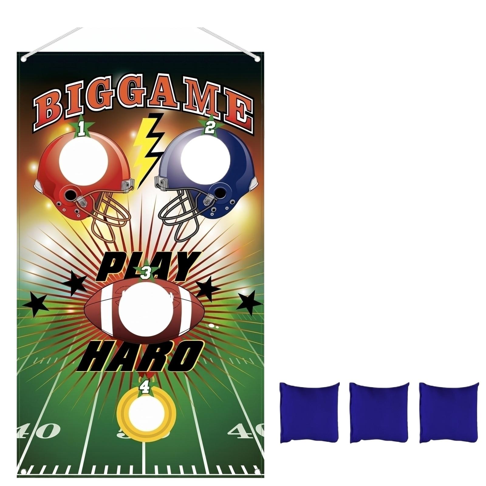 

Toss Game Banner Set with Bean Bags Durable Hanging Flag Target for Indoor Outdoor Group Activities Party Game School Event One Size