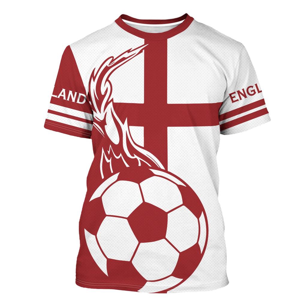 Unisex Retro Soccer Fan Jersey Lightweight Breathable Short Sleeve Football Shirt with National Emblem and Diagonal Stripe Design for Outdoor Sports