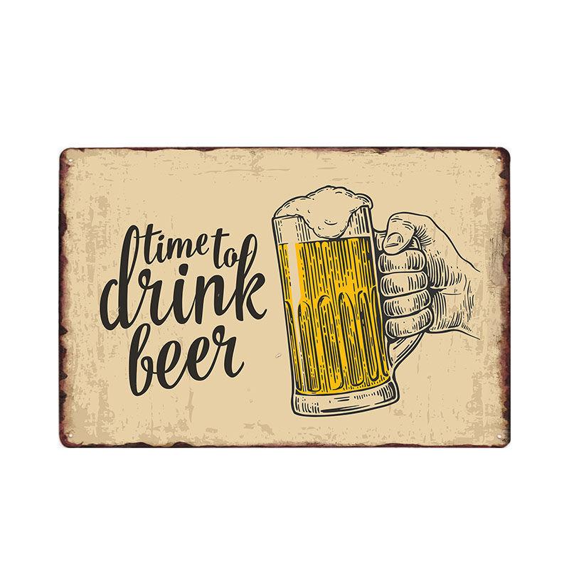 Beer Vintage Metal Tin Sign Chic Home Bar Cafe Poster Wall Decor Art Plaque Pub Tavern Retro Decorative Plates 20*30 CM