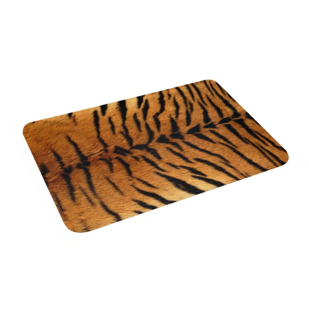 Siberian Tiger Fur Pattern Door Floor Kitchen Bathroom Mats Anti-Slip Indoor Wild Animal Doormat Living Room Entrance Carpet Rug