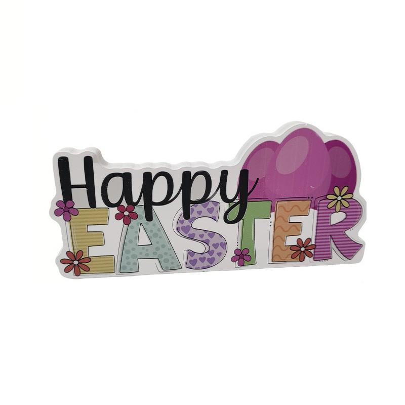 Happy Easter Ornament With English Flower Letters