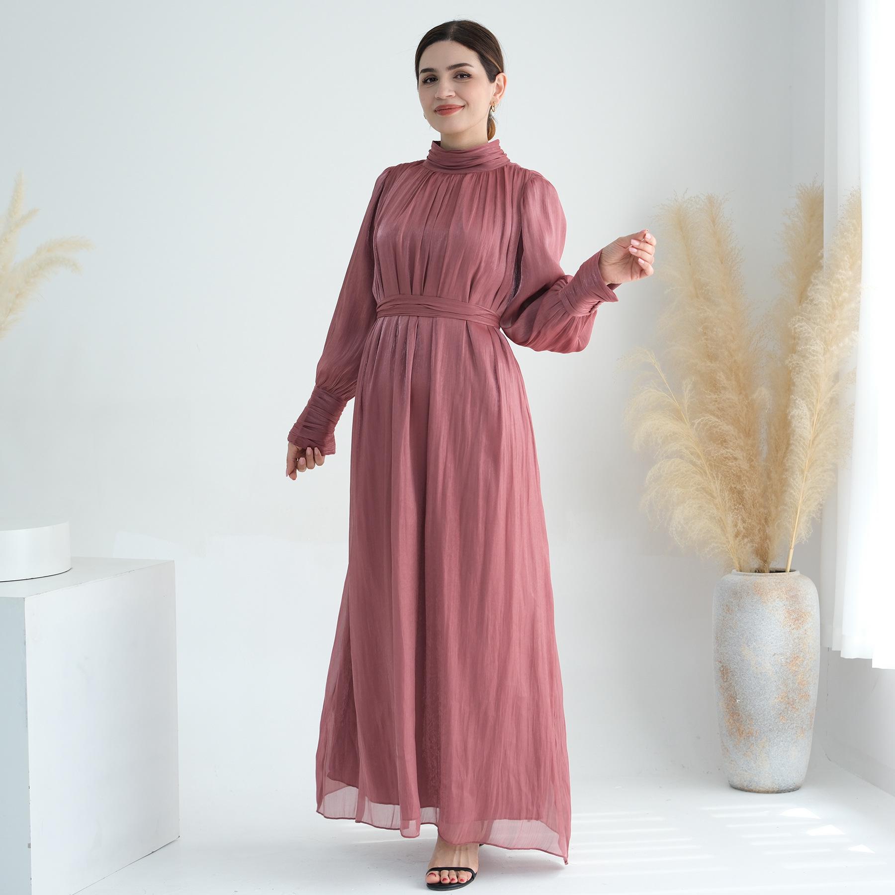 

Aiyirui Solid Color Ribbed Cuff High Neck Dress 689 Small