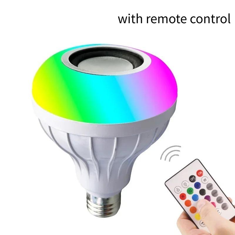 AC 85-265V E27 LED12W Light Bulb RGB Multi-colour Change Bluetooth Speaker Music Playback Function Bedroom Christmas Party Decoration