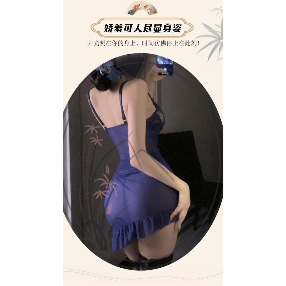 Man Desire Erotic Underwear Women's Pure Desire Lace Hip Skirt Uniform Temptation Suit with Steel Rim Small Chest Pajamas 9347