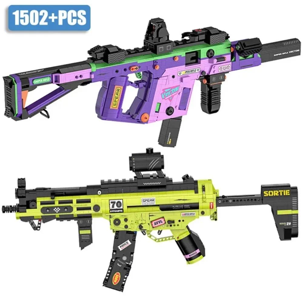 Moc Militär Mp5 Kriss Vector Maschinenpistolen Modell Mini Größe Bausteine Diy Waffe Mikro Steine Spielzeug Kind Junge Geburtstagsgeschenk