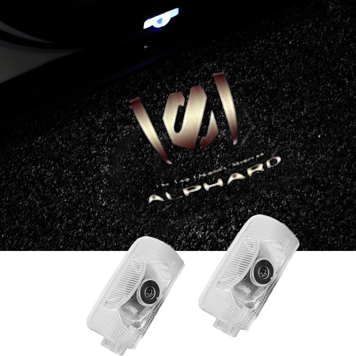 

Yaoperfor Подсветка двери автомобиля Приветственная подсветка двери Подсветка для ног Совместима с 20-й серией 30-й серией Toyota Alphard Запасные части для подсветки, Лампа, Лампа, Логотип,