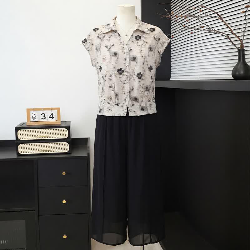 

Women s Fashion Summer Short Sleeve Lapel Shirt 2XL