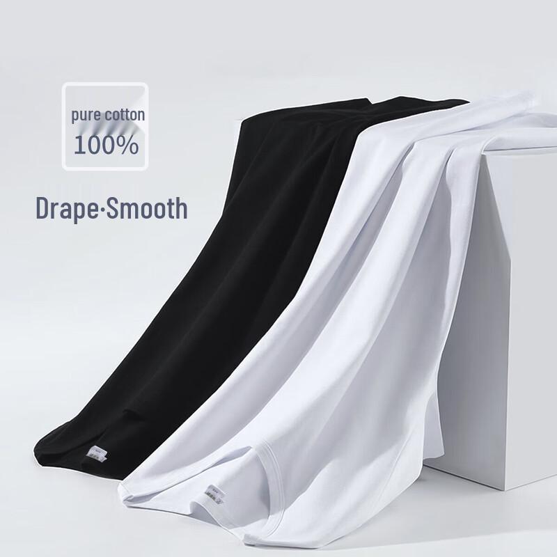 Yiershuang Men's Pure Cotton Round Neck Short Sleeve T-Shirt (2-Pack)