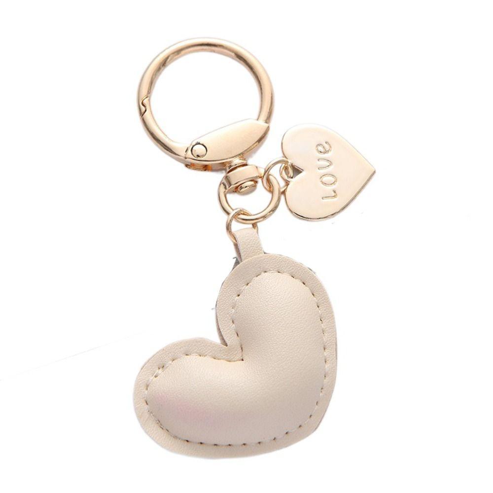 PU Leather Love Keychain Bag Decoration Bag Pendant Trendy PU Leather Hanger  Women