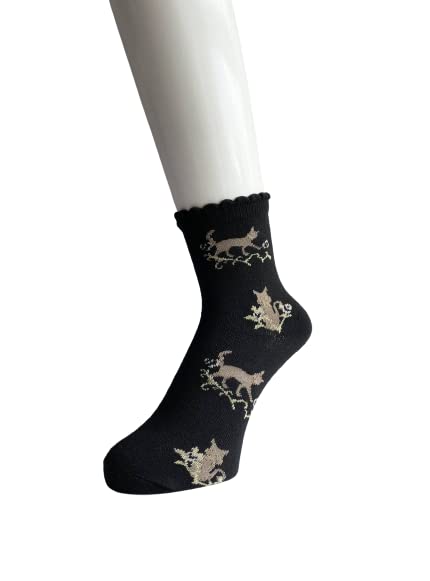 Cat Print Socks Cute and Set of Your Women's Set, Stylish, 5-Pair (Pattern Choice)