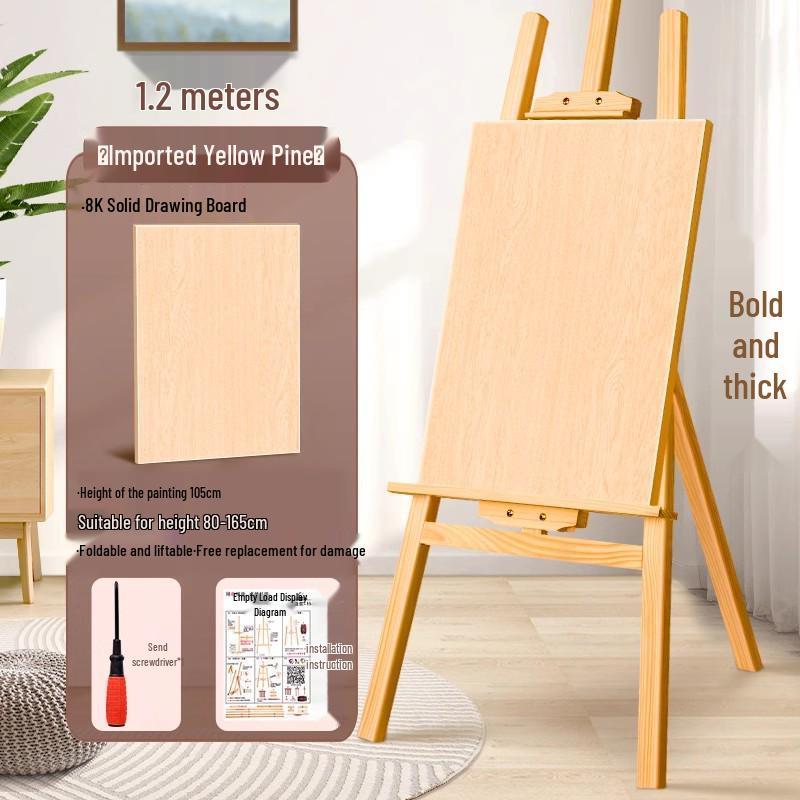 Children's Wooden Easel Art Set: Sketching & Painting Stand for Watercolors and Oils.