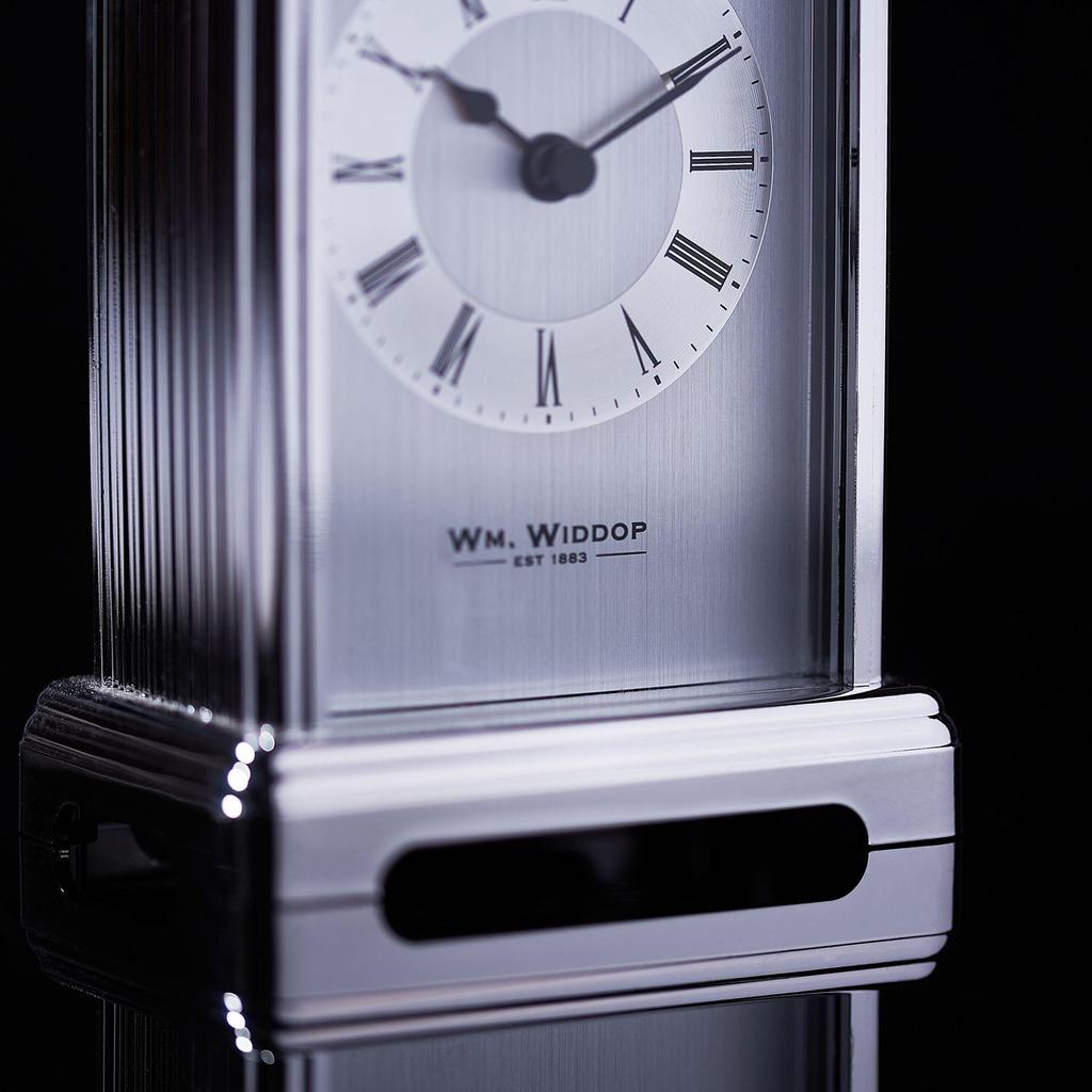 Wm Widdop Silver colour Carriage Clock