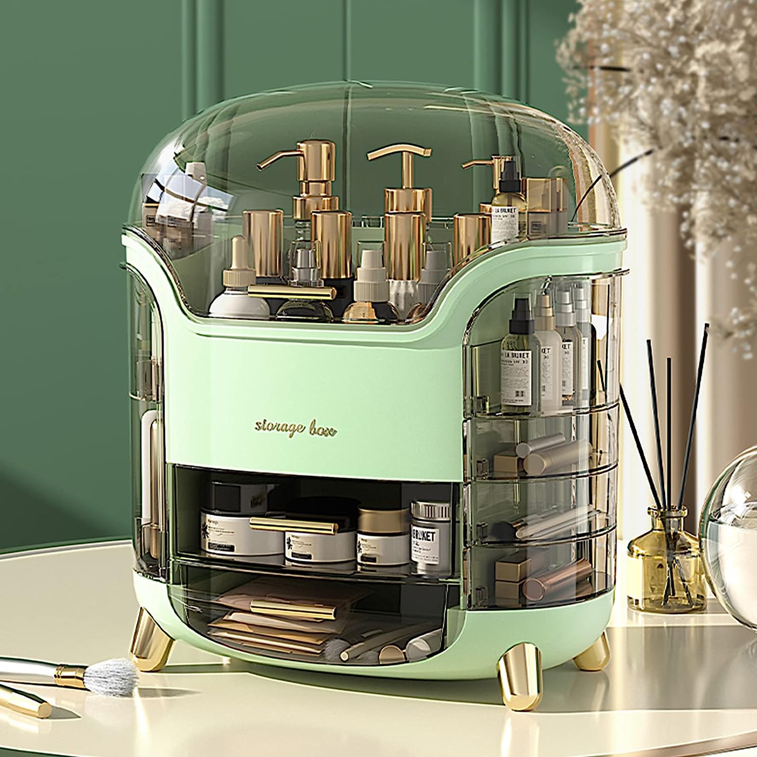 Kaufe Tragbarer, leichter, multifunktionaler Make-up-Koffer der Luxusserie, staubdichte Kosmetikaufbewahrung, Hautpflegeprodukte, Schmuck-Organizer, Lippenstift-Box zum Preis ab 45