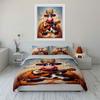 Cartoon-Kuh mit Gitarre Muster Bettwäsche-Set Mit 3D-Druckdesign Weiches Polyester-Bettwäsche-Set Ganzjahreskomfort