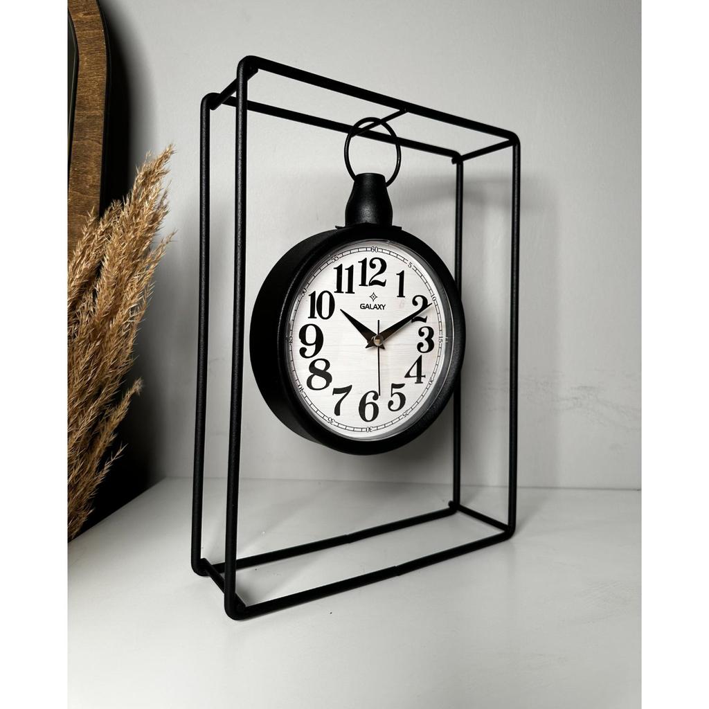 MUYIKA Supera Decorative Metal Table Clock with Silent Mechanism, 23x32 Cm, 3 Different Colors, Home Decoration, Table and Desk Clock, Stylish Clock
