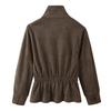 ZA Giacca da Donna Autunno 2026 in Ecopelle Scamosciata con Cintura Casual Collo a Stand Vestibilità Slim Capospalla