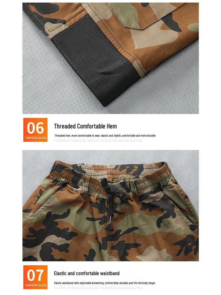 Men's Camouflage Workwear Set: Multi-Pocket, Wear-Resistant, Anti-Scald, Stretchy for Electric Welders, Spring/Autumn Style
