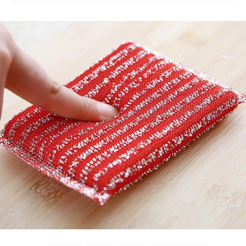 4PCS Cleaning Brush Dish Scrapers Brushes Kitchen Dishwashing Pot Removable Scrubbing Tool Steel Wool Sponge Kitchen Cleaning Tools Color Random