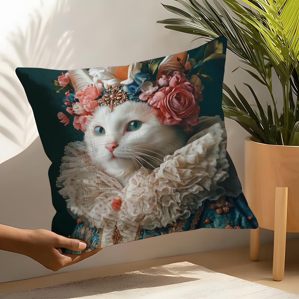 Federa Cuscino Persona Gatto Regina Gatti Copricuscini in Lino Per Divano Decorativo Cuscini per Casa Federe Cuscini per Sedile Auto