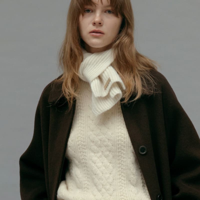 

Carriere BABY ALPACA BLEND SEAMLESS RIB KNIT MUFFLER L GREY