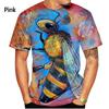 Summer New Fashion Animal Bee 3D Printed Pattern Men's T-shirt Casual Short Sleeved Top Plus Size
