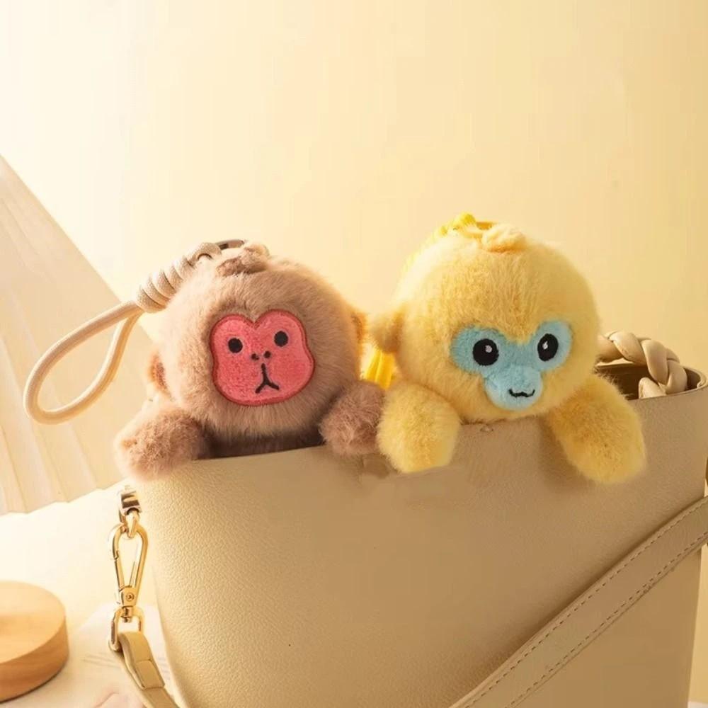 Plush Doll Little Monkey Pendant Stuffed Animals Monkey Car Pendant  Backpack Decoration