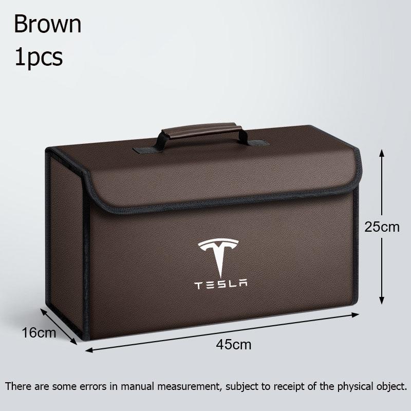 Car trunk storage box large capacity PU leather finishing bag for Tesla Model 3 Model X Model Y Model S