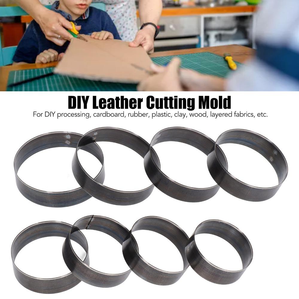 8PCS Round Shape Leather Cutting Dies Set with Storage Case Hollow Punching Die  for DIY Handmade