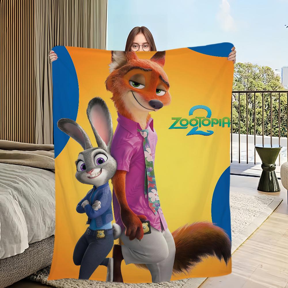 Z-Zootopia 2 Movie Cartoon DSN Blanket Flannel warm comfort soft plush blanket For Picnic Beds Sofas Homes And Bedrooms