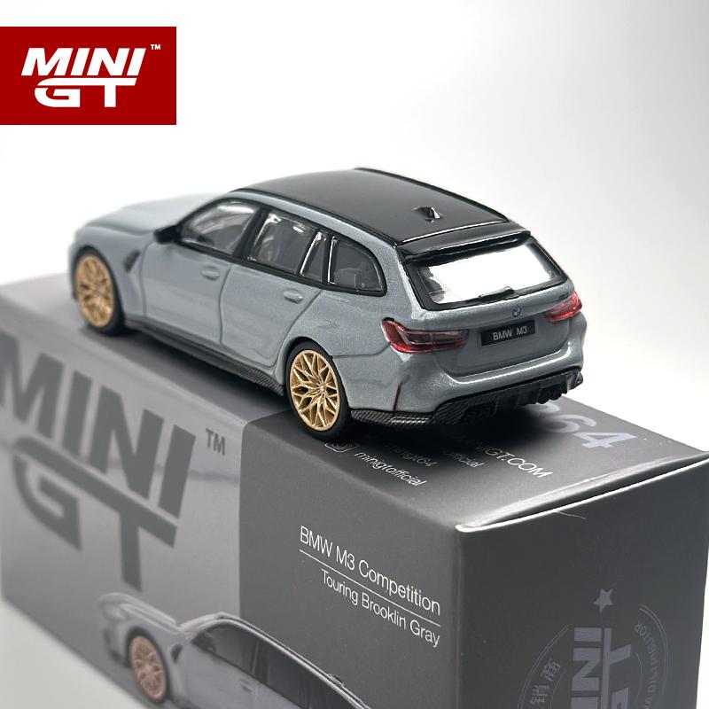 MINIGT 1:64 metallic grey BMW M3 Competition Touring Brooklyn alloy car Model 864
