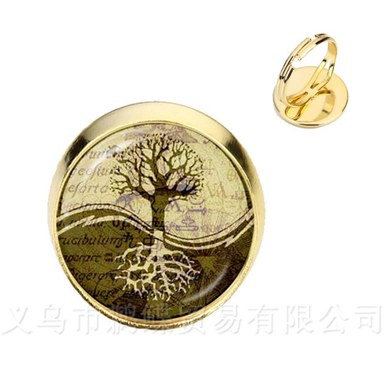 

Two Horses Yin Yang Glass Dome Rings Symbol Jewelry Natural Rustic Classic Style Symbolizing Harmony Bring Good Luck Jewelry Resizable
