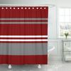 Geometric Shower Curtain Crimson Red Grey and White Strip Modern Simple Home Decor Bathroom Curtains Set Hooks Fabric Washable