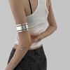 Hiphop Layered Hollow Line Armband Adjustable Upper Arm Bracelet Opening Arm Cuff Bracelets  Women