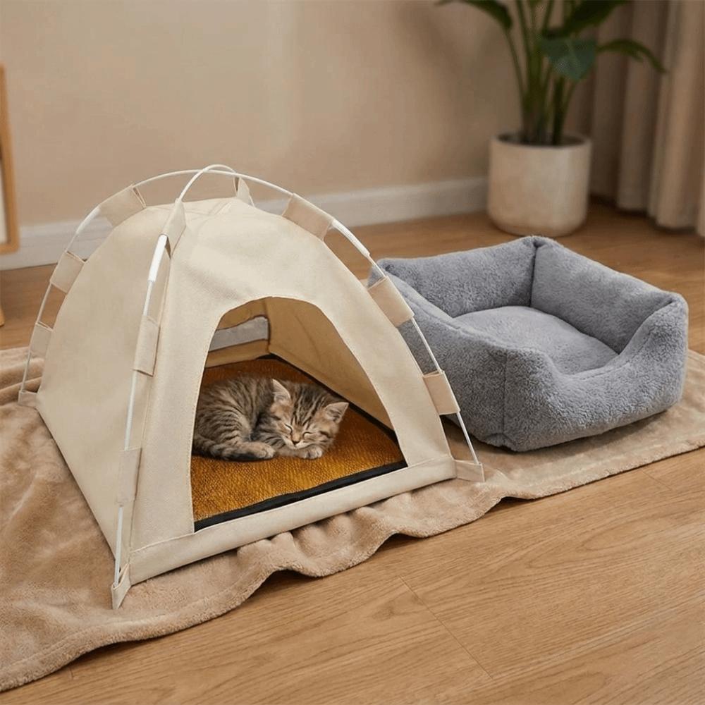 Foldable Dog House Detachable Cooling Dog Cave Cat Bed Portable Pet Tent Indoor