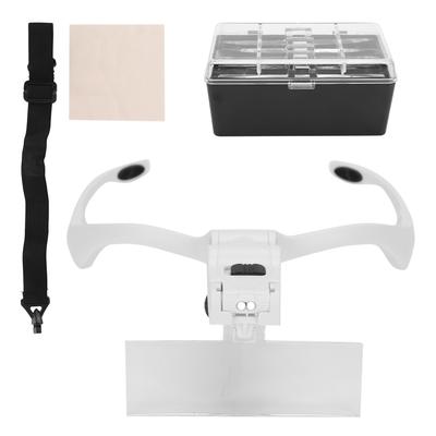 1.0x3.5x Lupe LED-Licht Kopf Lupe Wimpernverlängerung Stirnband Lupe