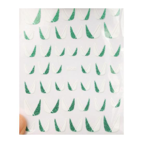 Nagellinienaufkleber im französischen Stil, selbstklebend, ultradünn, Glitzernägel, funkelnder, schräger Streifen