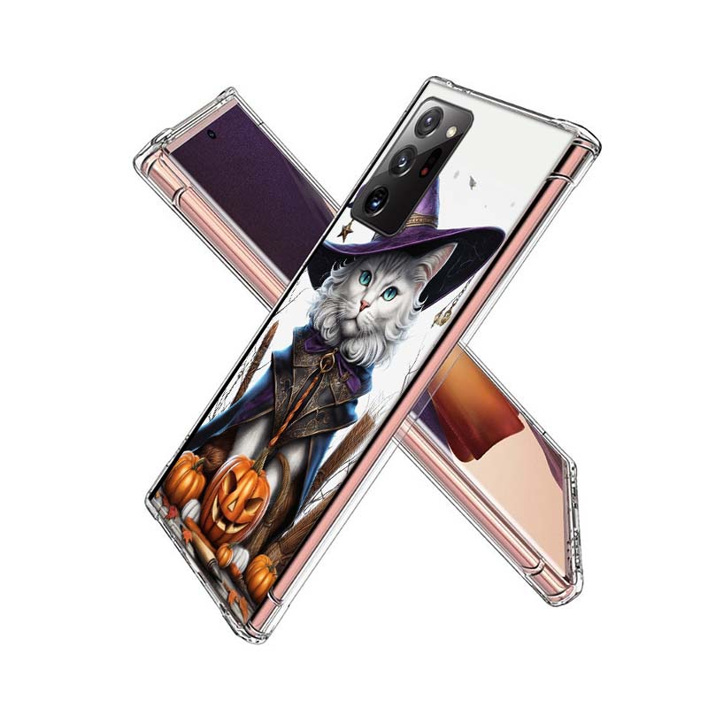 Halloweenové kouzelné kočičí pouzdro na telefon pro Samsung A55 A35 A25 A15 A07 A05S A16 A17 A26 A36 A37 A56 A57 Galaxy Note 20 10 A50S A71 A51 A