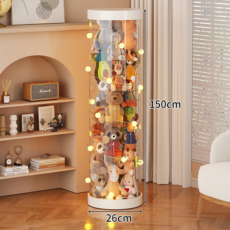 Large Capacity Transparent Toy Storage Bucket for Dolls and Plush Toys